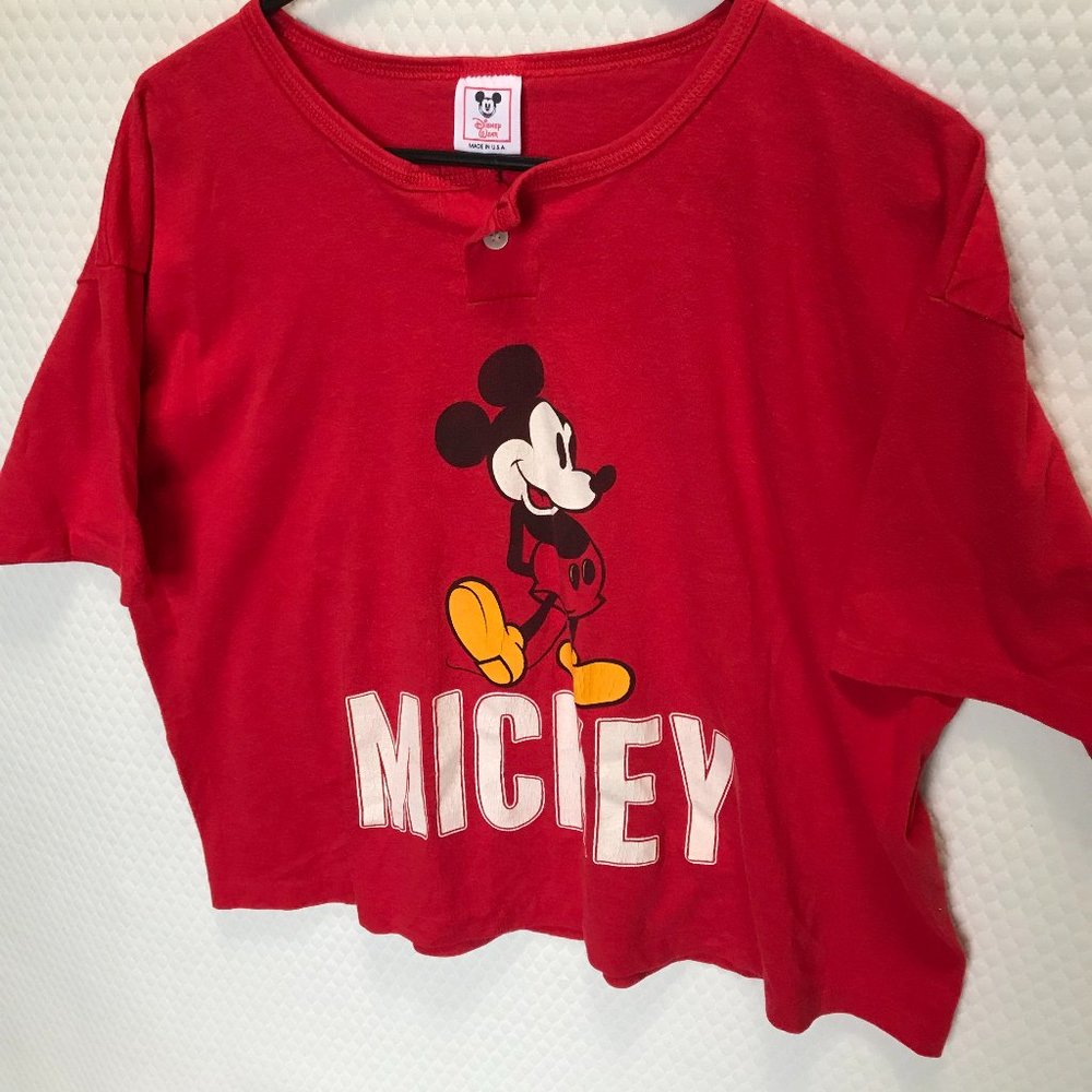 DISNEY ,MICKEY MOUSE CROP SHIRT SZ LARGE MADE INUSA NW